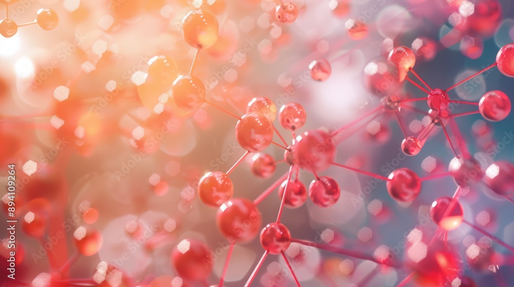 Canvas Prints abstract molecular structure background with connected atoms, medical and scientific research concep