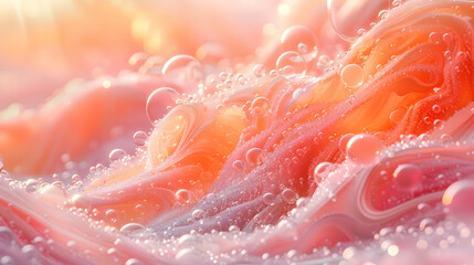 Abstract Pink Bubbles & Swirls
