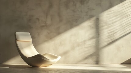 Chic chair design with space for text in light and shadow