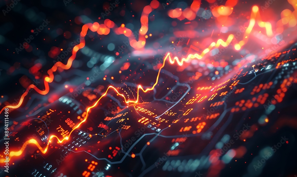Aufkleber abstract stock market data visualization