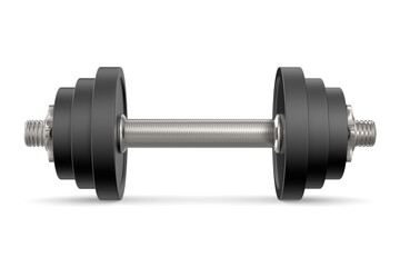dumbbell on white background. Isolated 3D illustration