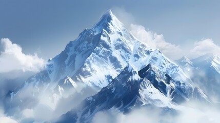 Obraz premium Snowy mountains peak isolated on transparent background.