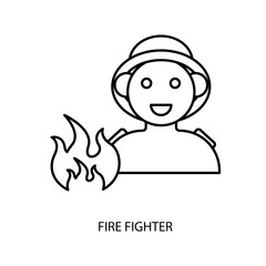 fire fighter concept line icon. Simple element illustration.fire fighter concept outline symbol design.