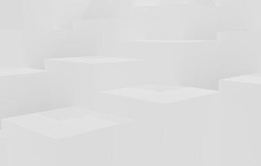 3D Render White Abstract Cube Background