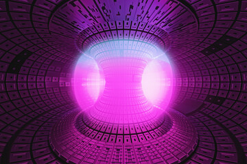 Nuclear Fusion Reactor Plasma Energy Technology Scientific Illustration