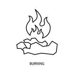 burning concept line icon. Simple element illustration.burning concept outline symbol design.