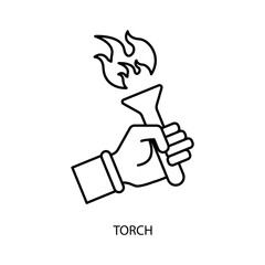 torch concept line icon. Simple element illustration.torch concept outline symbol design.