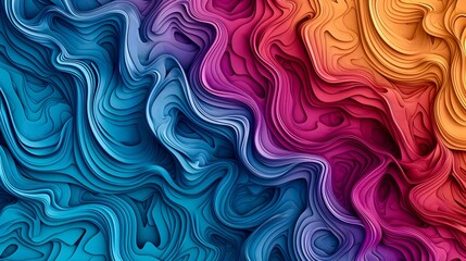 Fototapeta premium Colorful Abstract Wavy Lines - Dynamic and Vibrant Artistic Background
