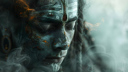 Mystical Portrait with Smoke & Ash