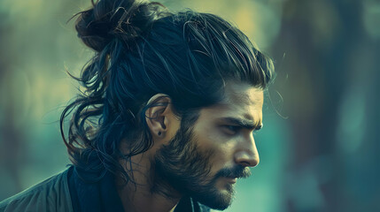 Man with Long Hair and Beard