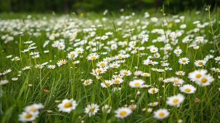 Fototapeta premium Serene Wildflower Meadow in Full Bloom