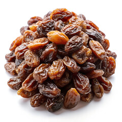 Obraz premium Pile of Dried Raisins on White Background