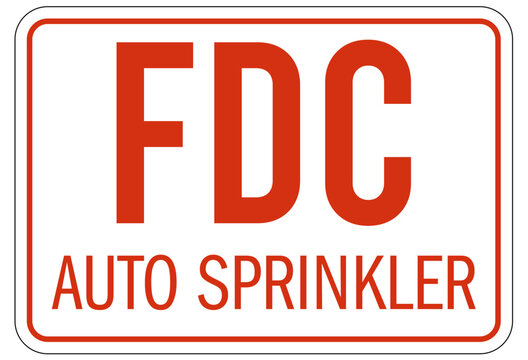 Fire sprinkler sign FDC auto sprinkler