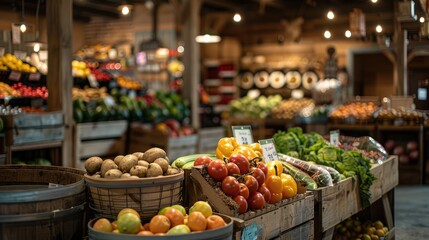 Obraz premium Fresh Produce Display at Local Farmers Market