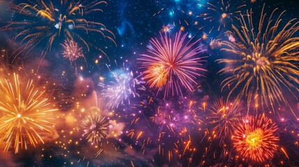 Fototapeta premium A lively summer festival brought laughter, joy, and dazzling fireworks for families to enjoy together.