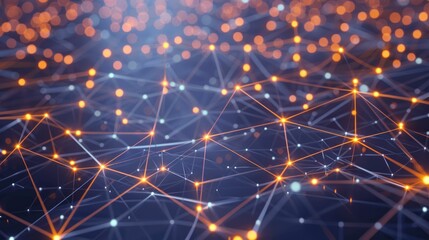 Fototapeta premium Digital network connections glowing in a geometric pattern