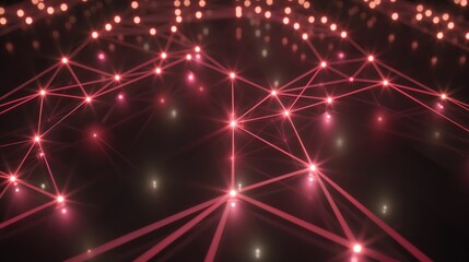 Digital network connections glowing in a geometric pattern