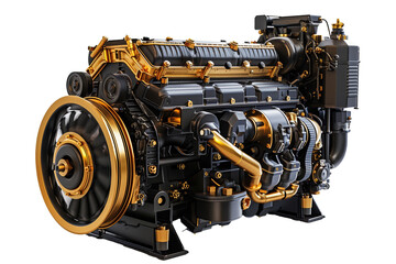 Modern Car engines isolated on transparent background	
