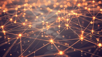Fototapeta premium Digital network connections glowing in a geometric pattern