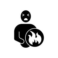burns concept line icon. Simple element illustration.burns concept outline symbol design.