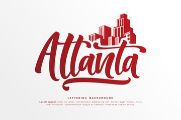 atlanta lettering background template design