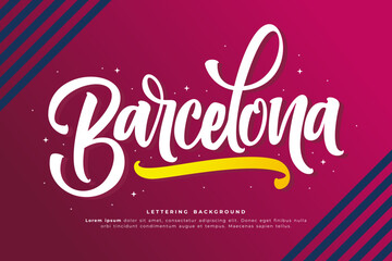 barcelona lettering background template design