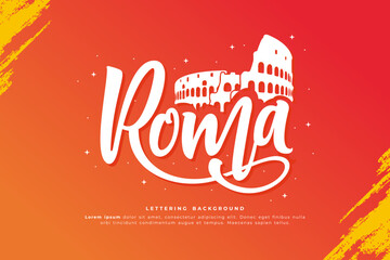 roma lettering background template design