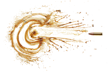 Trace of a streaking bullet isolated on a transparent background