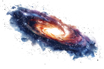 Galaxy vortex isolated on transparent background