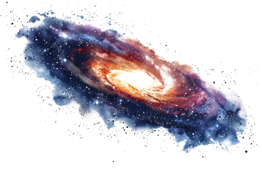 Galaxy vortex isolated on transparent background
