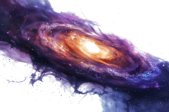 Galaxy vortex isolated on transparent background