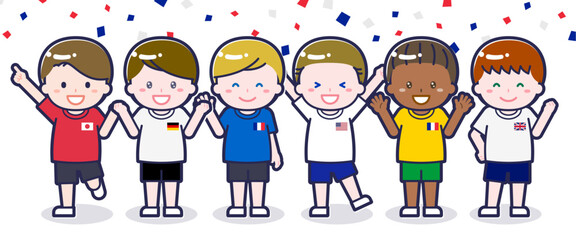 スポーツ観戦を楽しむ多国籍の観客02