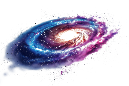 Galaxy vortex isolated on transparent background