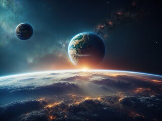 Earth outer space background wallpaper