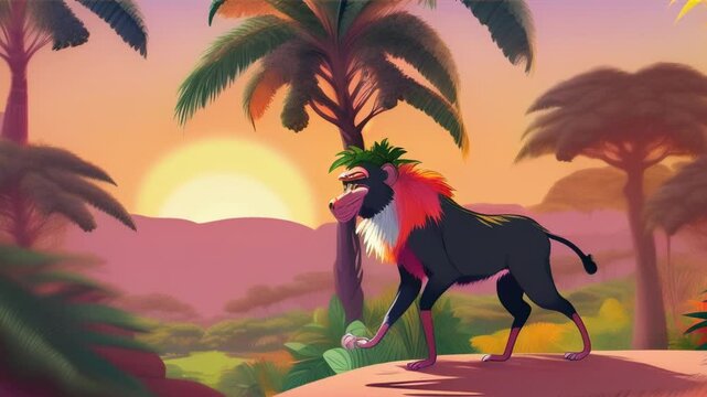 Lion King Cartoon Wallpaper ,generative ai