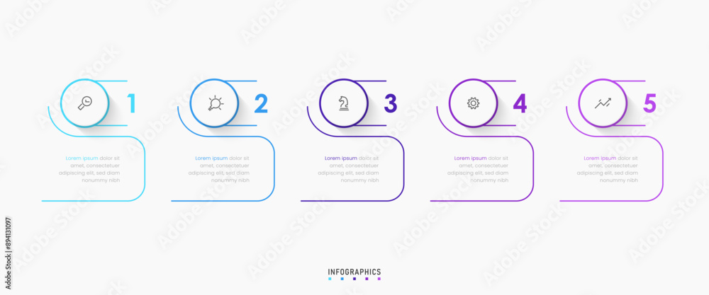 Wall mural vector infographic label design template with icons and 5 options or steps. can be used for process 