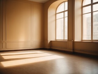 Obraz premium empty room shadow from window beige background