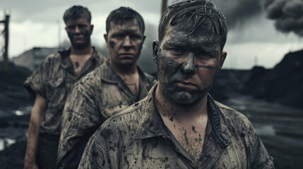 Fototapeta premium goldminer in dirty face