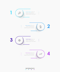 Vector Infographic label design template with icons and 4 options or steps. Can be used for process diagram, presentations, workflow layout, banner, flow chart, info graph.