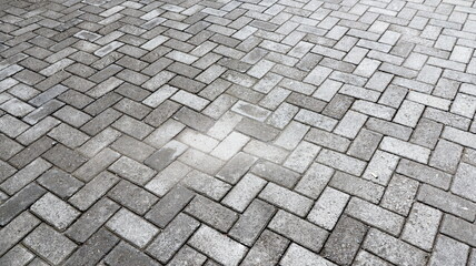 Outdoor gray paving blocks stone texture