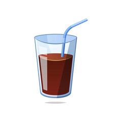 A glass of chocolate milk vector isolated on white background.