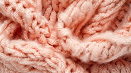 Close-up of Soft Pink Knitted Fabric