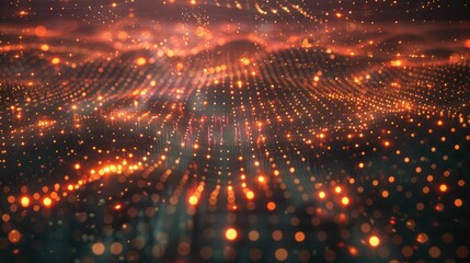 Obraz premium Futuristic mesh grid with glowing nodes