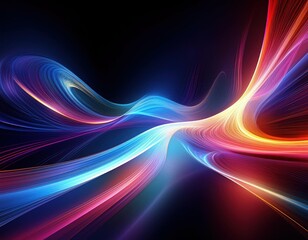 Obraz premium Mesmerizing Neon Waves A Captivating Abstract Art Design