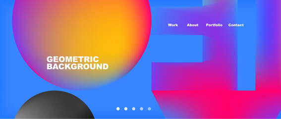 Colorful geometric background with circles. Vector Illustration For Wallpaper, Banner, Background, Card, Book Illustration, landing page