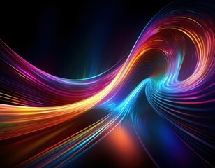 Mesmerizing Neon Waves A Captivating Abstract Art Design