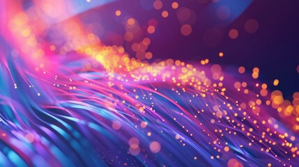 Vibrant colored optical fiber background representing advanced technology concept for high-speed data transfer and communication in modern business and telecommunications industry