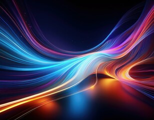 Mesmerizing Neon Waves A Captivating Abstract Art Design