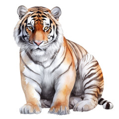 Naklejka premium tiger isolated on white background