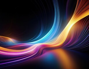 Mesmerizing Neon Waves A Captivating Abstract Art Design